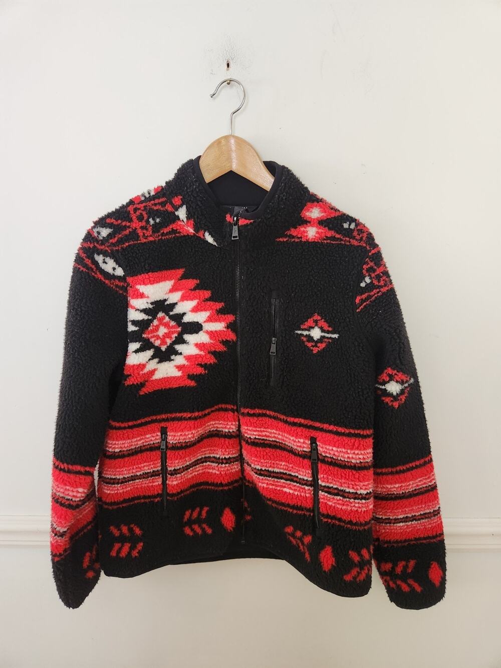 Lauren Ralph Lauren Fleece Size Medium Womens Aztec Navajo Southwestern Full Zip
